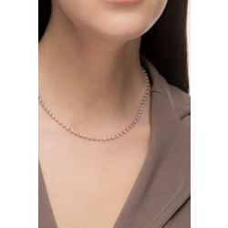 Collar tipo tennis en oro blanco 18k con diamantes  2