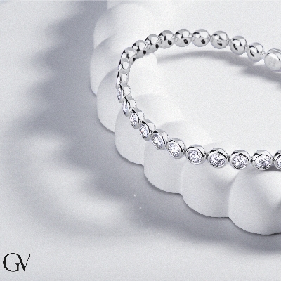 Pulsera Tennis en Oro Blanco 18k con diamantes