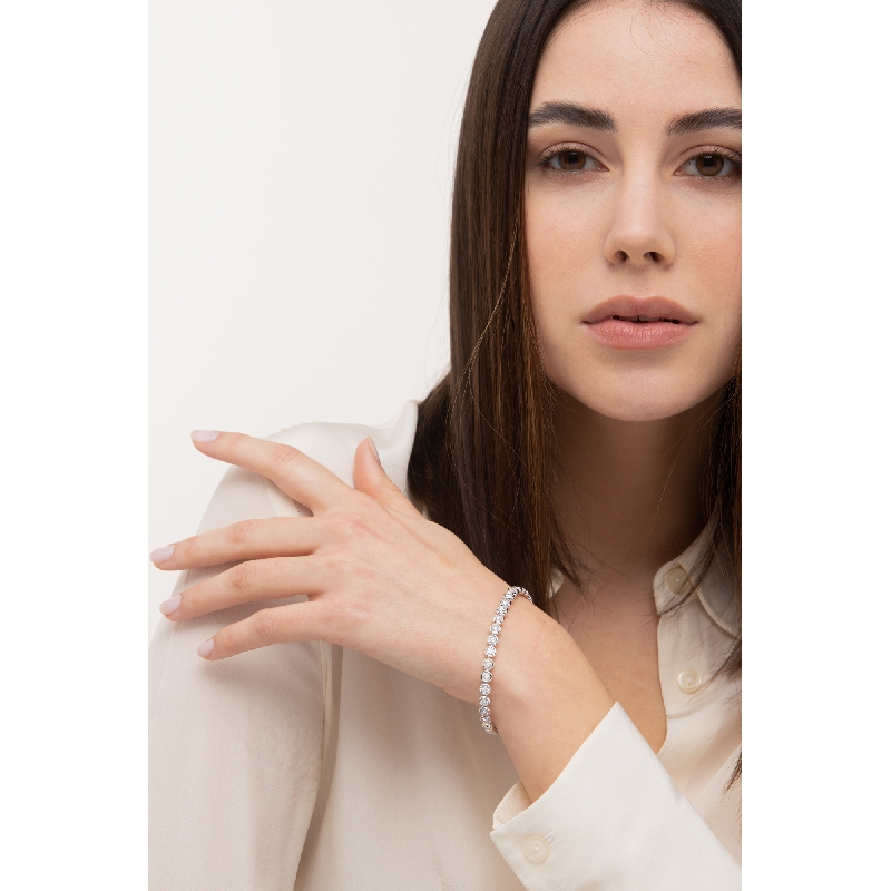 Pulsera Tennis en Oro Blanco 18k con diamantes