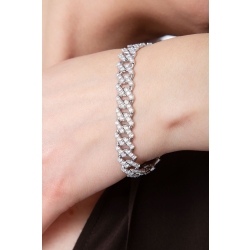 Pulsera Cubana oro blanco 18k con diamantes 2