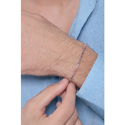 Pulsera mujer tennis oro blanco 18k engastada con rubies