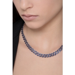 Collar groumette en oro blanco 18k con zafiros azules 2