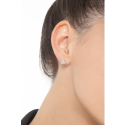 Pendientes botón en oro blanco 18k con diamantes 1 ct 2