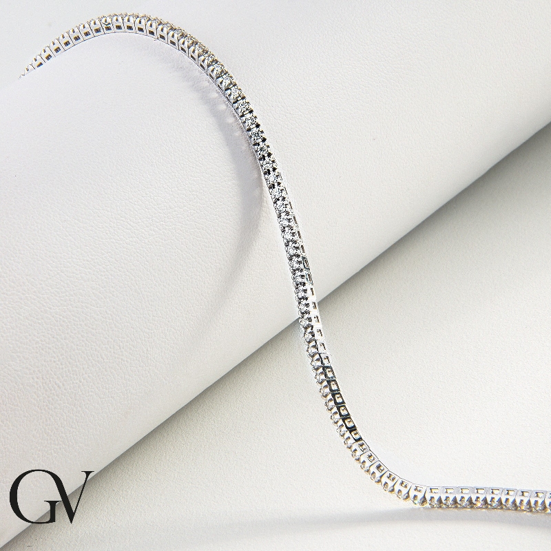 Riviere pulsera con diamantes en oro blanco 750