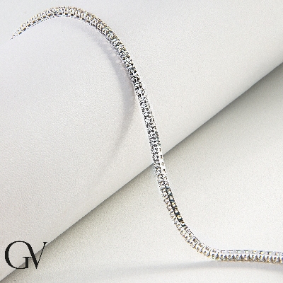 Riviere pulsera con diamantes en oro blanco 750