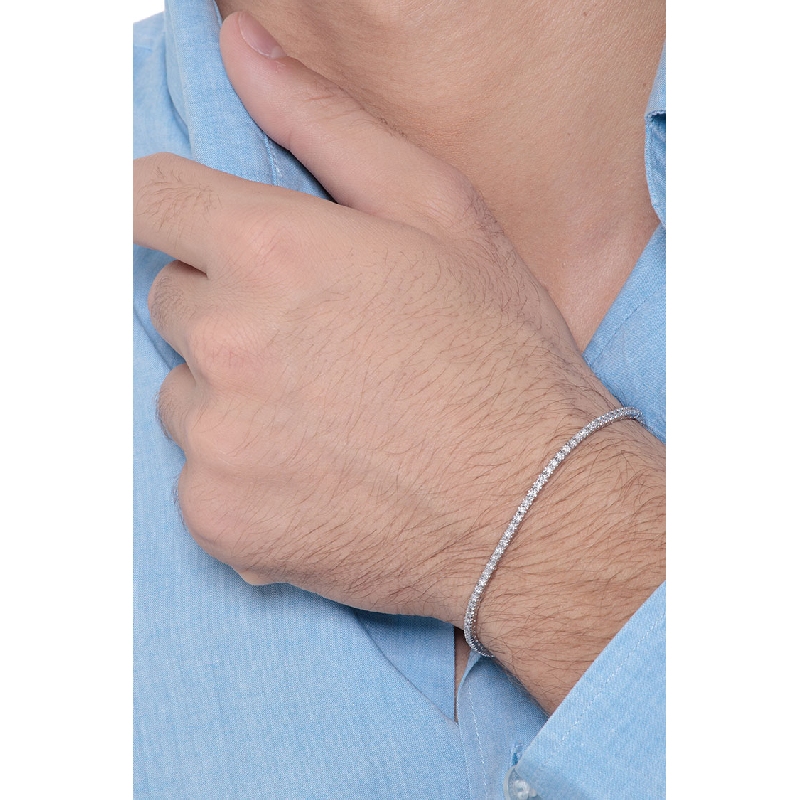 Riviere pulsera con diamantes en oro blanco 750