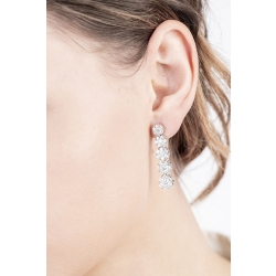 Pendientes illusion de oro blanco de 18 quilates con diamantes 2