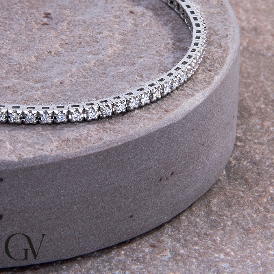 Pulsera riviere de diamantes en oro blanco 18 kilates 0,02 ct.
