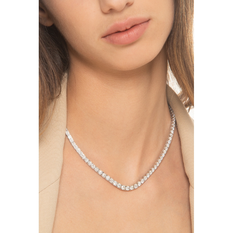 Collar riviere en oro blanco 750 con diamantes