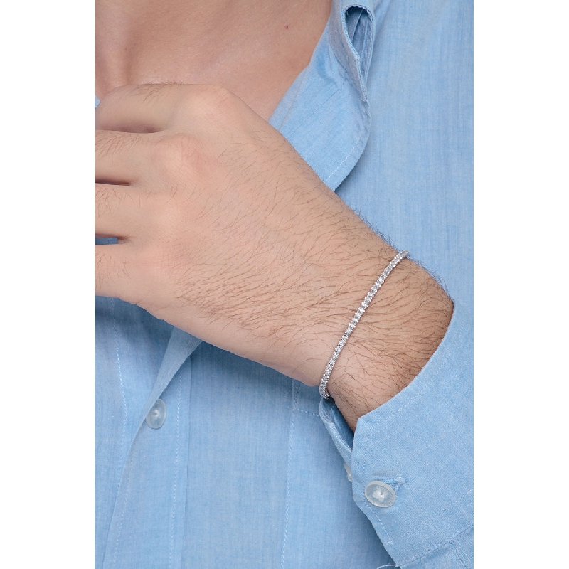 Pulsera riviere de diamantes en oro blanco 18 kilates 0,02 ct. Pulsera riviere de diamantes en oro blanco 18 kilates 0,02 ct.