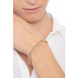 Pulsera en oro rosa 18k con diamantes brown y doble fila de diamantes 2