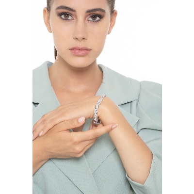 Pulsera oro blanco de 18k con diamantes