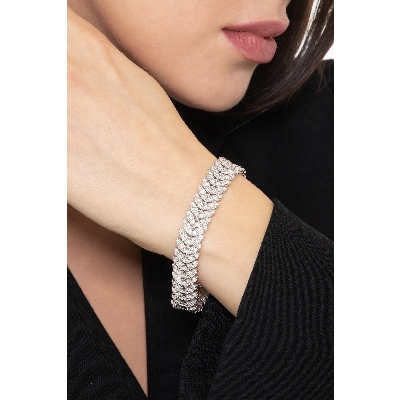 Pulsera de oro blanco de 18 quilates y diamantes