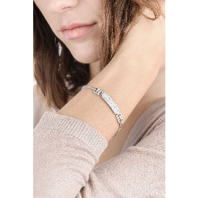 Pulsera en oro blanco y diamantes mujer