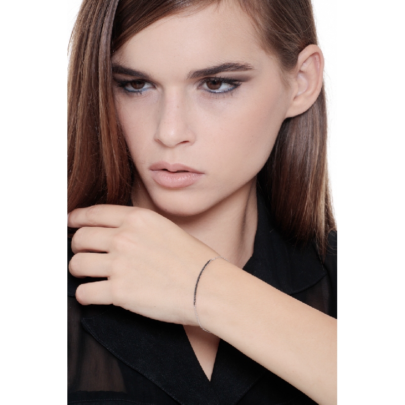 Pulsera de diamantes negros en oro blanco 750 Pulsera de diamantes negros en oro blanco 750