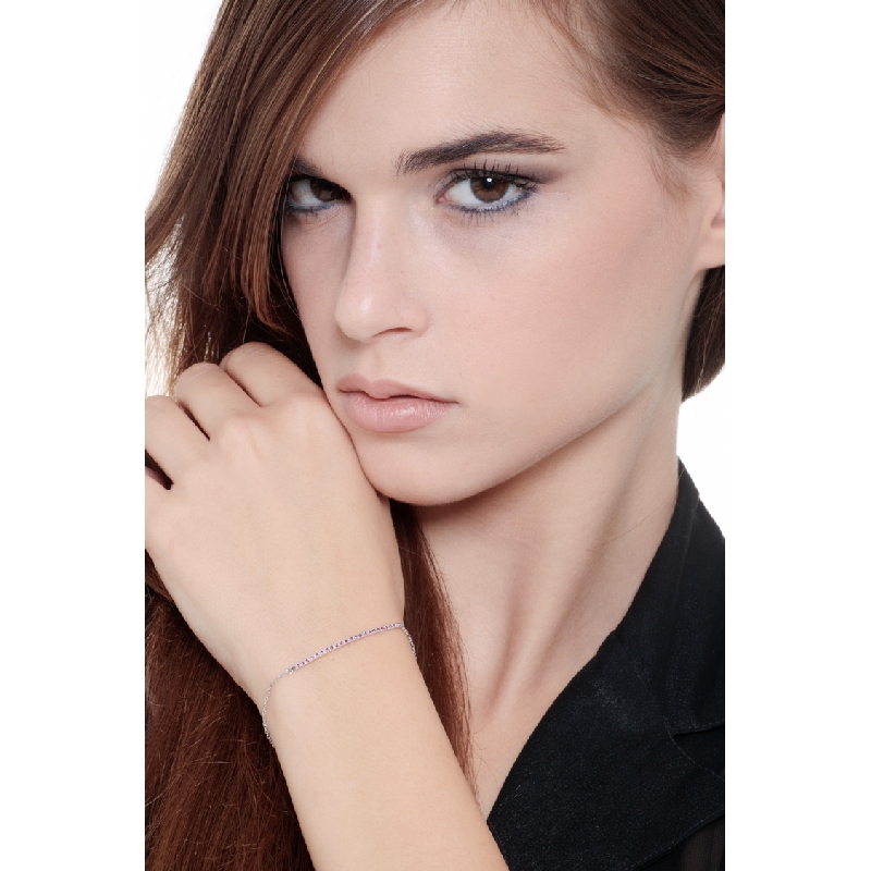 Pulsera con  rubíes oro blanco 18k Pulsera con  rubíes oro blanco 18k