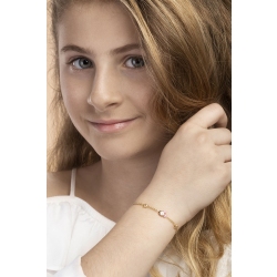 Pulsera para niño en oro amarillo 18k con pez esmaltado y estrellas 2