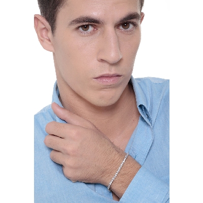 Pulsera tennis con diamantes en oro blanco 18k 0,04 ct