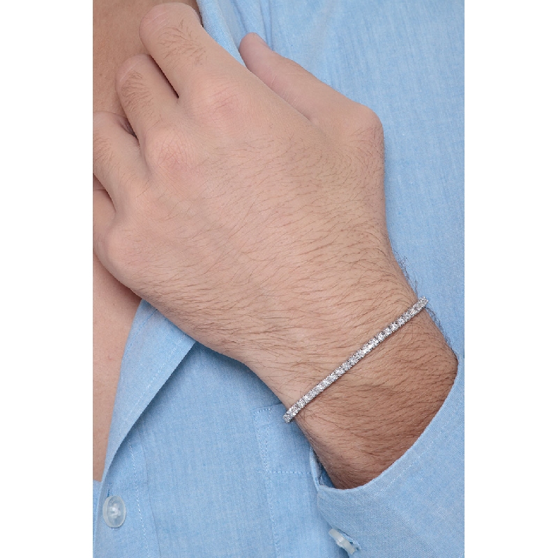 Pulsera tennis con diamantes en oro blanco 18k 0,04 ct Pulsera tennis con diamantes en oro blanco 18k 0,04 ct