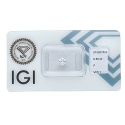 Diamante Certificado IGI   CT 0,50   F   VVS 1