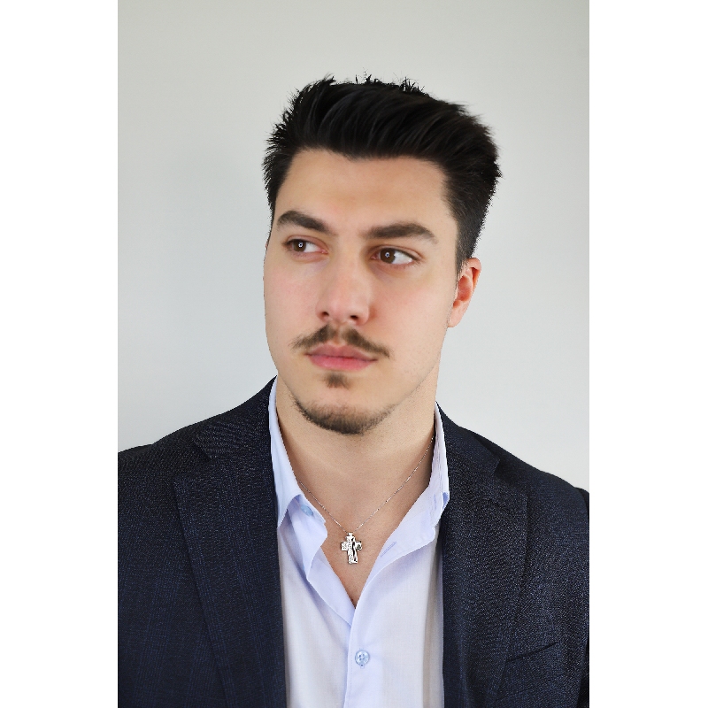 Collar con cruz de oro blanco de 18 kilates para hombre con diamantes Collar con cruz de oro blanco de 18 kilates para hombre con diamantes