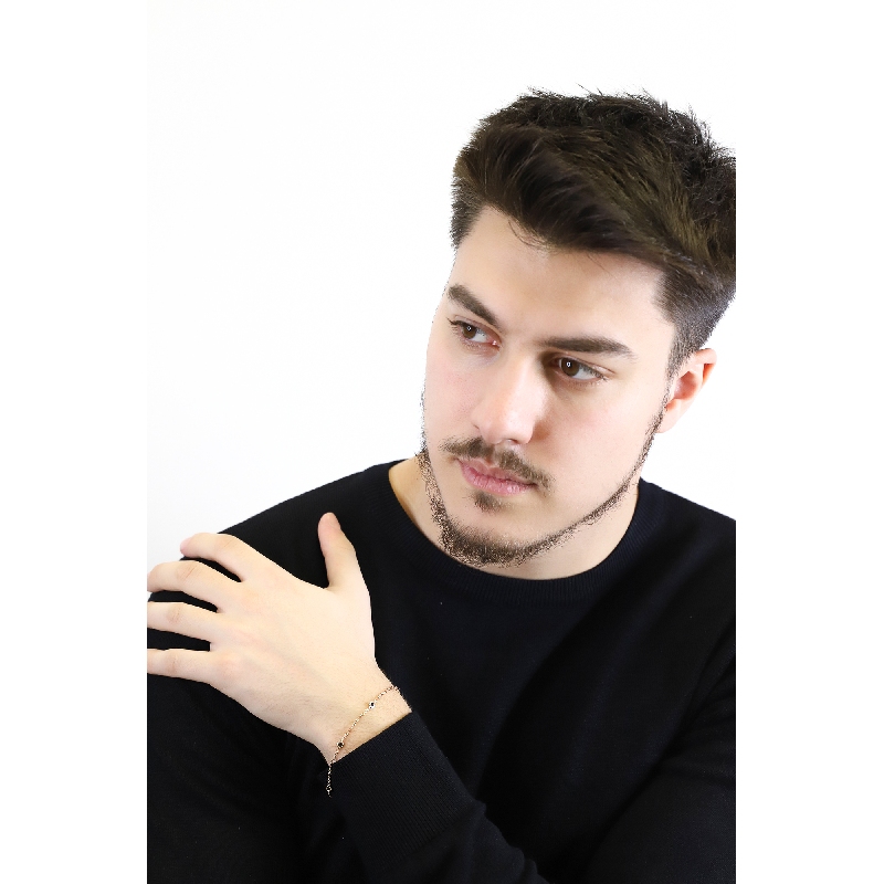 Pulsera de oro rosa de 18k con diamantes negros Pulsera de oro rosa de 18k con diamantes negros