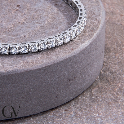 Pulsera tennis en oro blanco 750 y diamantes 