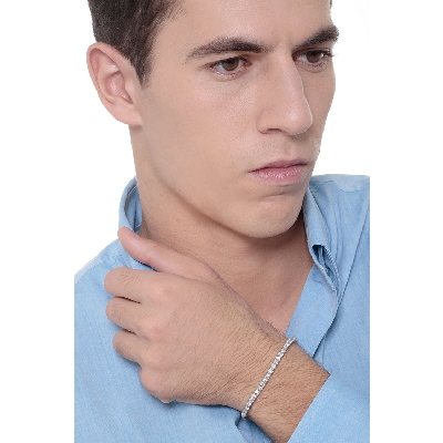 Pulsera tennis en oro blanco 750 y diamantes 