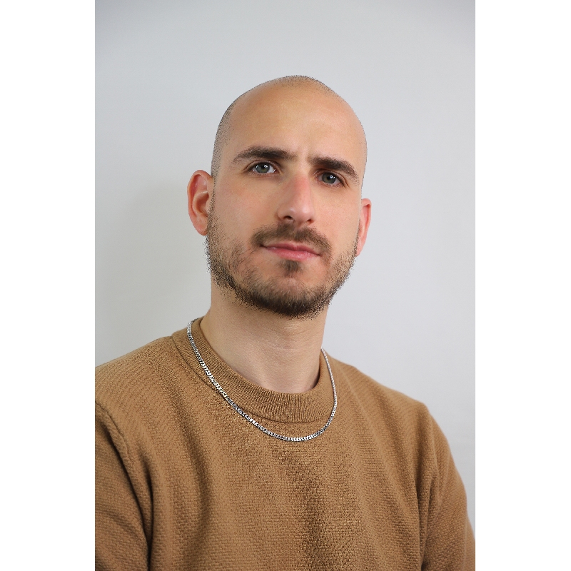 Collar de eslabones tipo gourmette en oro blanco 18k, cm 50