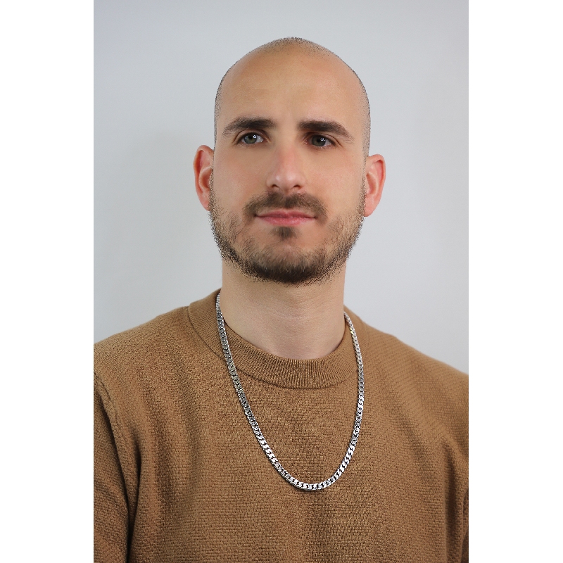 Collar en oro blanco 18k con eslabones 60 cm Collar en oro blanco 18k con eslabones 60 cm