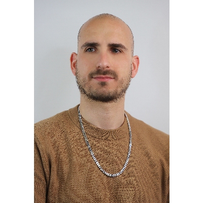 Collar en oro blanco 18k con eslabones 60 cm