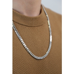Collar en oro blanco 18k con eslabones 60 cm 2