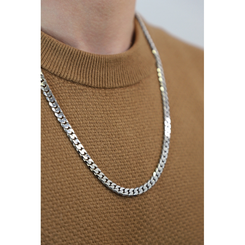 Collar en oro blanco 18k con eslabones 60 cm Collar en oro blanco 18k con eslabones 60 cm