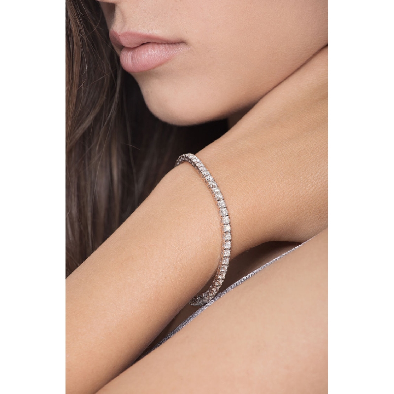 Pulsera tennis en oro blanco 750 y diamantes  Pulsera tennis en oro blanco 750 y diamantes