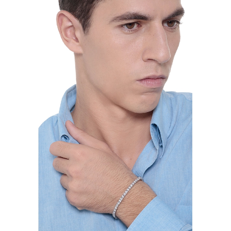 Pulsera de tenis con diamantes en oro blanco 18 kilates Pulsera de tenis con diamantes en oro blanco 18 kilates