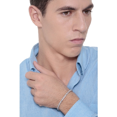 Pulsera de tenis con diamantes en oro blanco 18 kilates