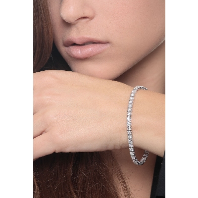 Pulsera de tenis con diamantes en oro blanco 18 kilates