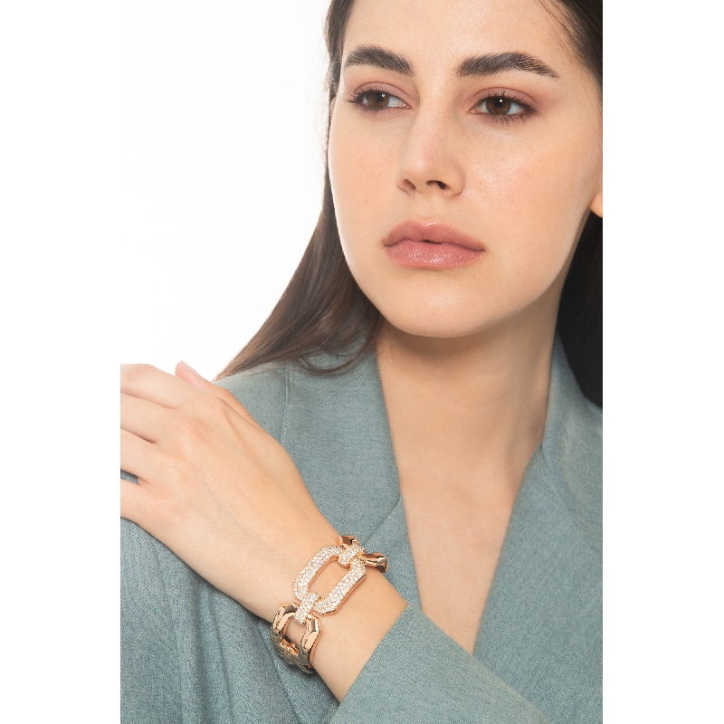 Pulsera rígida de oro rosa de 18K mujer Pulsera rígida de oro rosa de 18K mujer