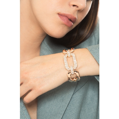 Pulsera rígida de oro rosa de 18K mujer