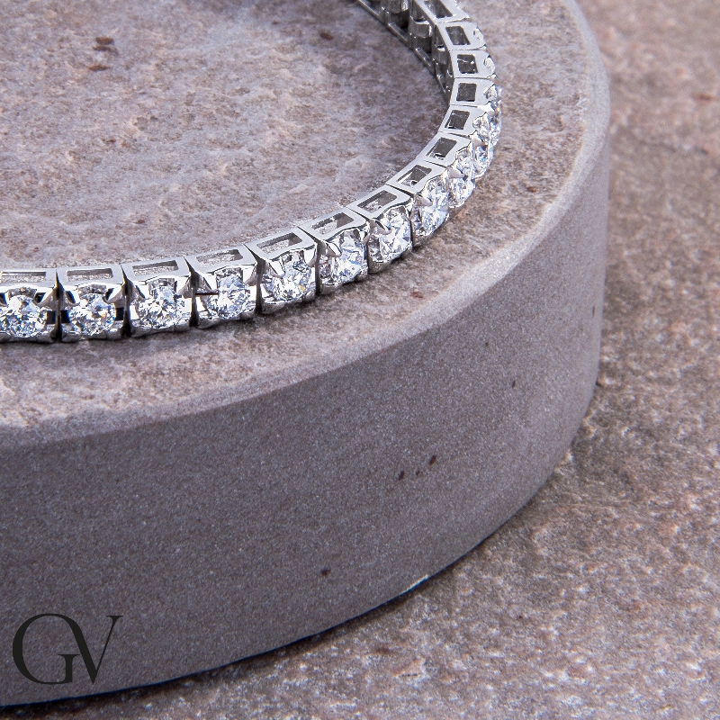 Pulsera oro blanco 18k y diamantes tennis   Pulsera oro blanco 18k y diamantes tennis