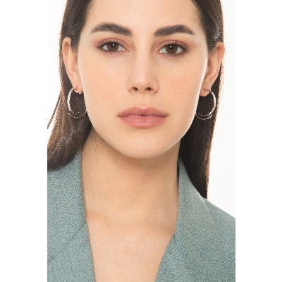 Aros en oro blanco 750 engastados con diamantes 