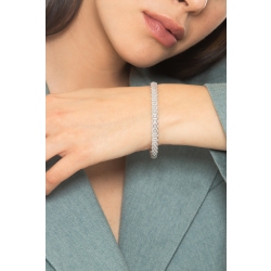 Pulsera rígida en oro blanco de 18k con diamantes 2