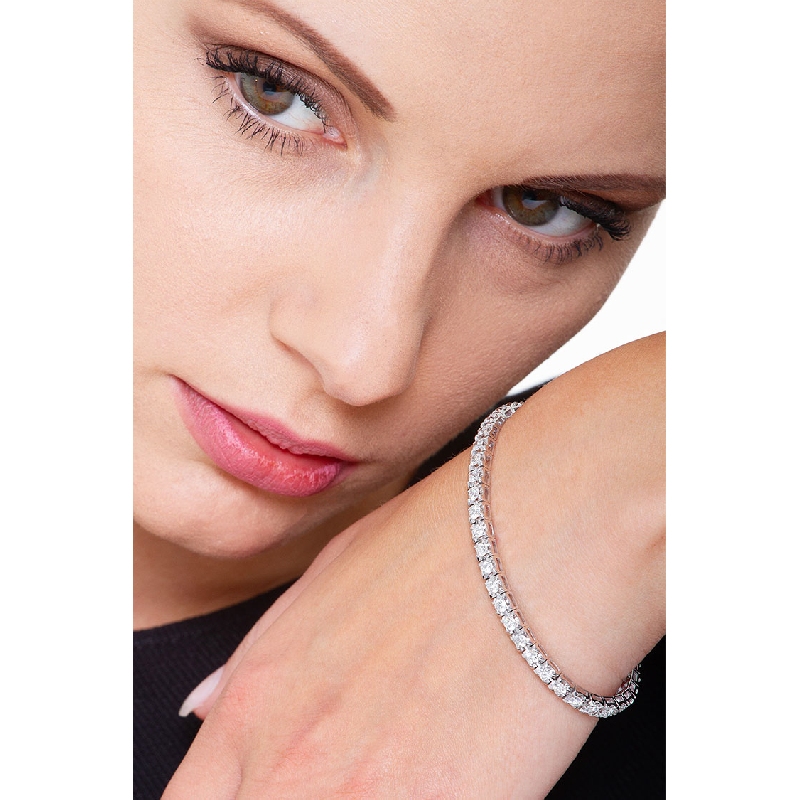 Pulsera oro blanco 18k y diamantes tennis   Pulsera oro blanco 18k y diamantes tennis