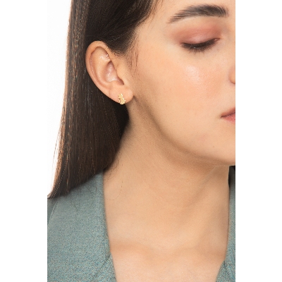 Pendientes con gatito en oro amarillo 18k