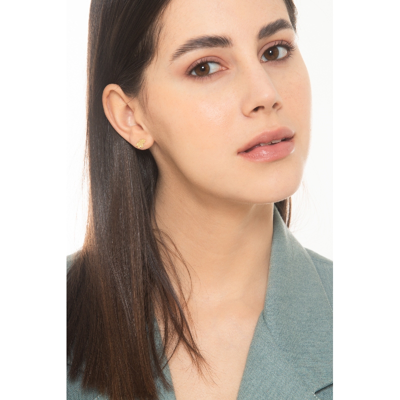 Pendientes de oro amarillo 18k perrito