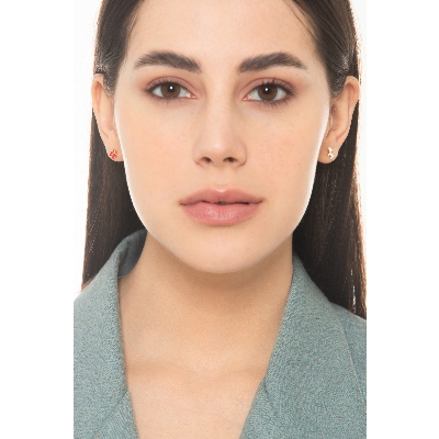 Pendientes en oro amarillo 18k perrito y patita roja