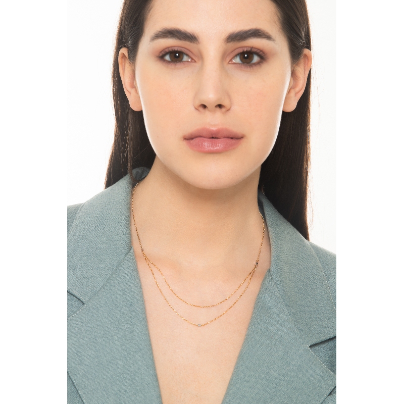 Collar en oro amarillo de 18k a doble hilo