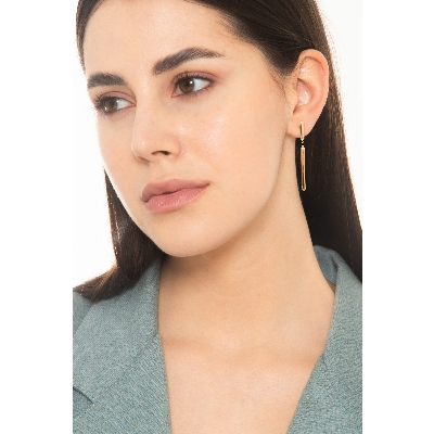Pendientes colgantes con barra en oro amarillo de 18 quilates