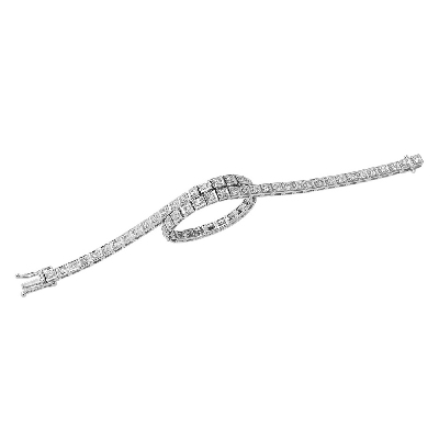 Pulsera riviere con diamantes oro blanco 18 kilates 