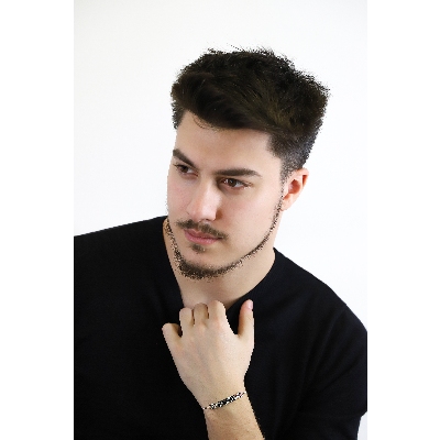 Pulsera hombre oro blanco 18 quilates con diamantes negros y blancos